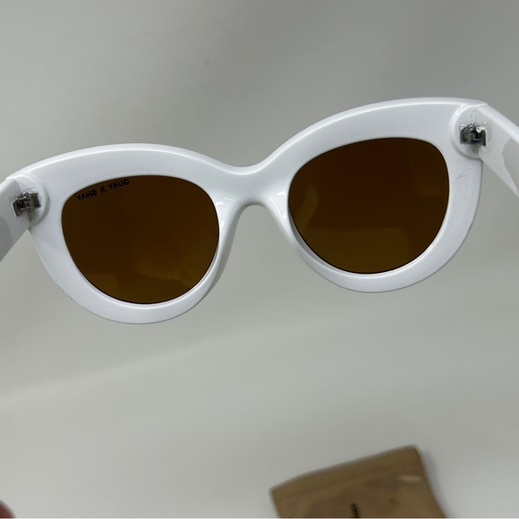 Quay Australia X Shay Mitchell Jinx White Cat Eye Womens Sunglasses Bronze Lens - Picture 8 of 11